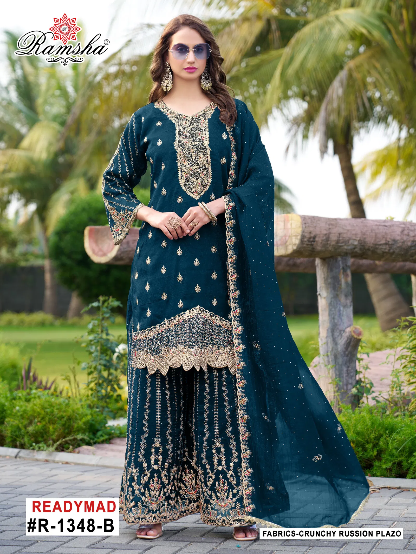R 1348 Nx By Ramsha Crunchy Pakistani Readymade Suits Exporters In India