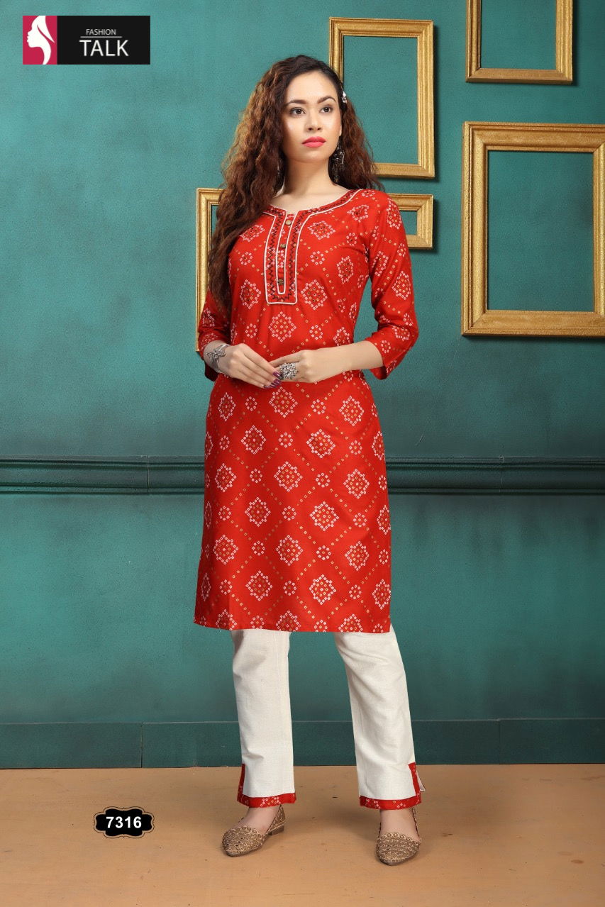 Ft Kohinoor Latest Fancy Designer Regular Wear Printed 	Rayon Kurti With Bottom Collection
