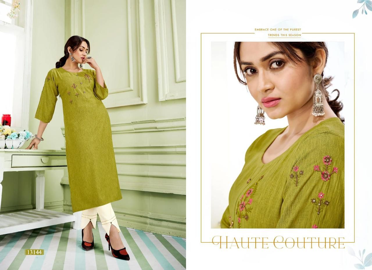 Kalaroop Janjar Designer Ethnic Wear Rayon New Designer Kurti Collection