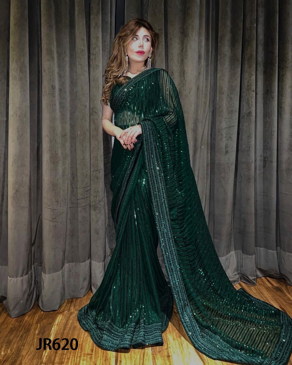 JR 620 Fox Georgette Designer Wear Saree Orders In India
