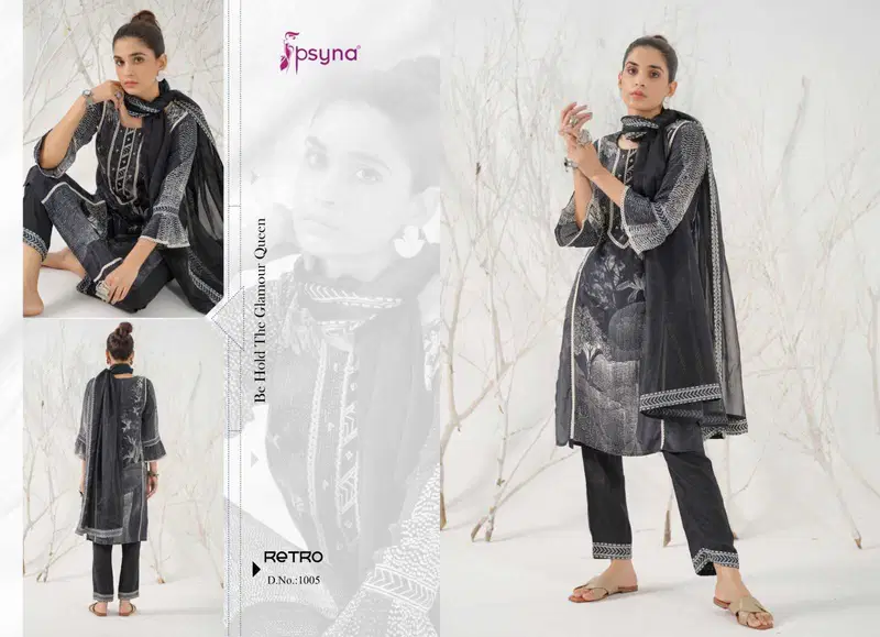 Retro By Psyna Crep Full Stitch Salwar Kameez Wholesale Price In Surat