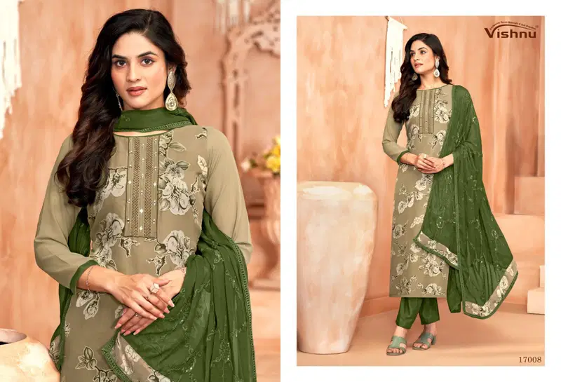 Libaas By Vishnu Roman Georgette Brasso Wholesale Dress Material In India