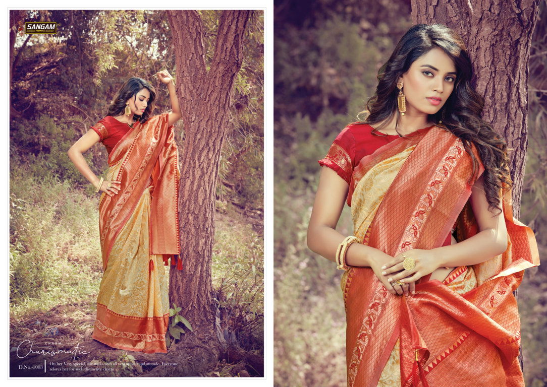 SANGAM TANISHQ Latest fancy Designer Festive Wear Heavy Silk Saree Collection