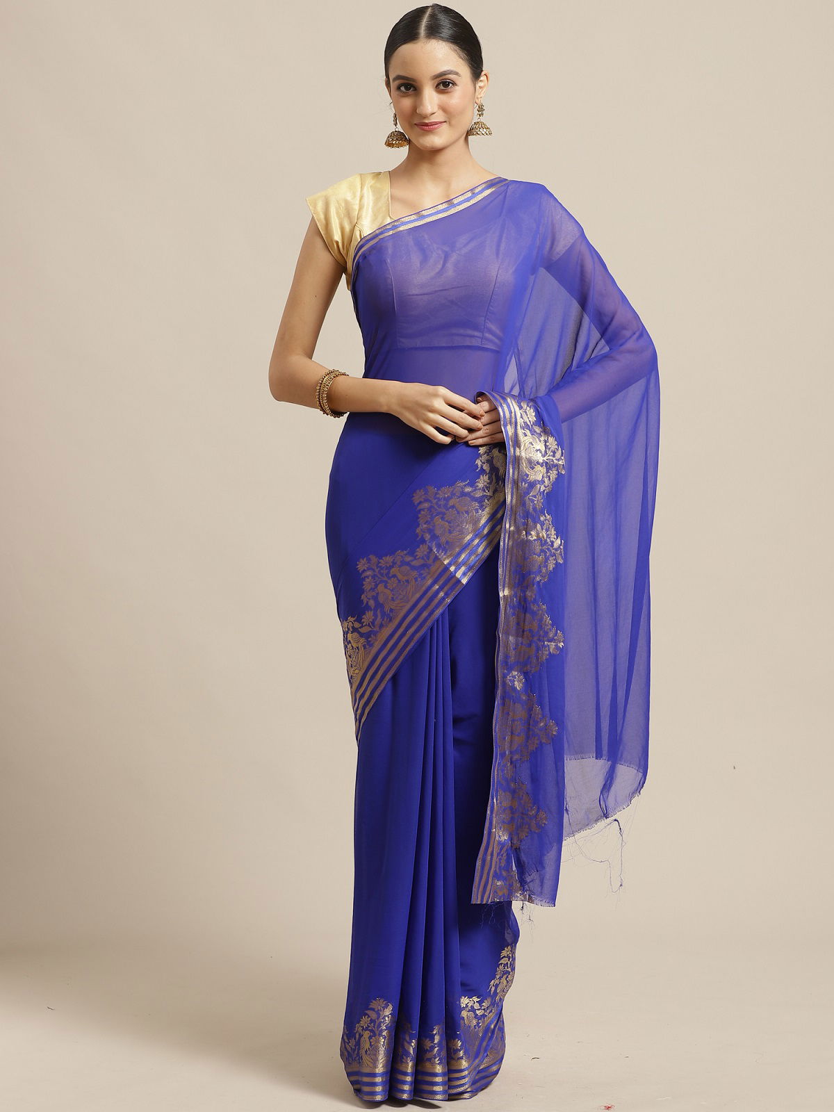 Latest Designer Fancy Plain Saree With Beautiful Designer Border Saree  Collection