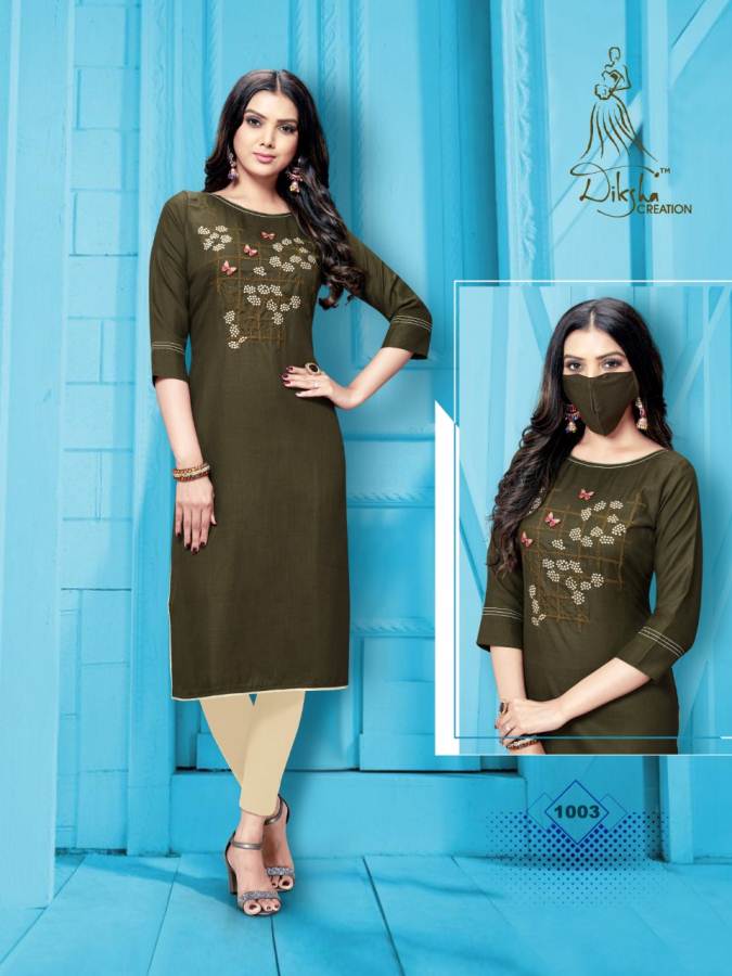 Dikhsha Livaa New Designer Daily Wear Embroidery Work Kurtis Collection