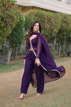 KA 1077 Faux Blooming Embroidered Designer Readymade Suits Exporters In India