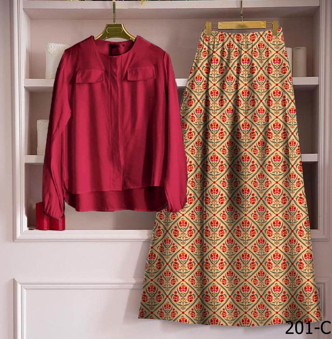 New Latest Designer Printed Casual Skirt With Top Collection 