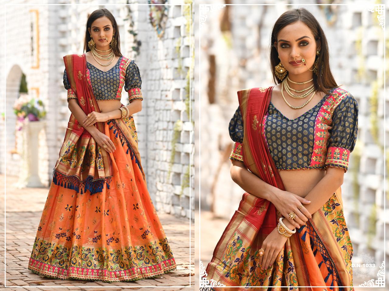 Latest Designer Banarasi Silk Resham Zari And Dori Work Bridal Lehenga Collection 