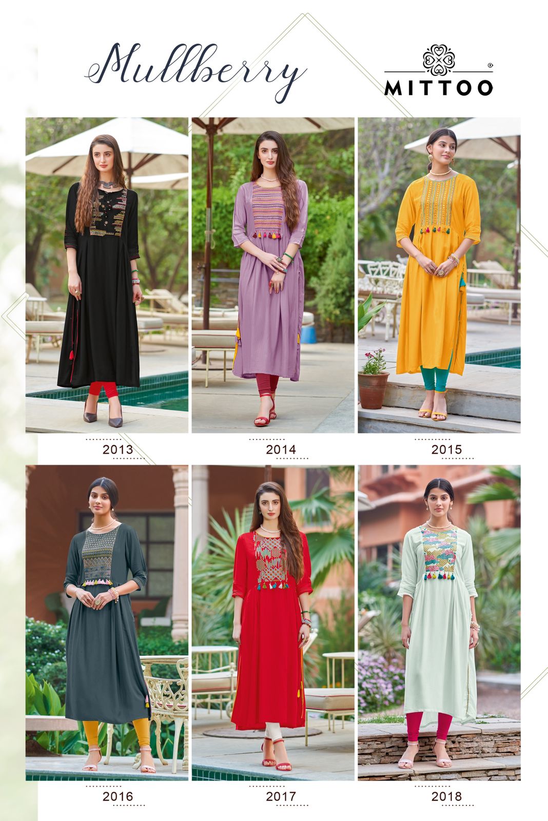 Mittoo Mullberry Heavy Rayon Embroidery Kurti Catalog

