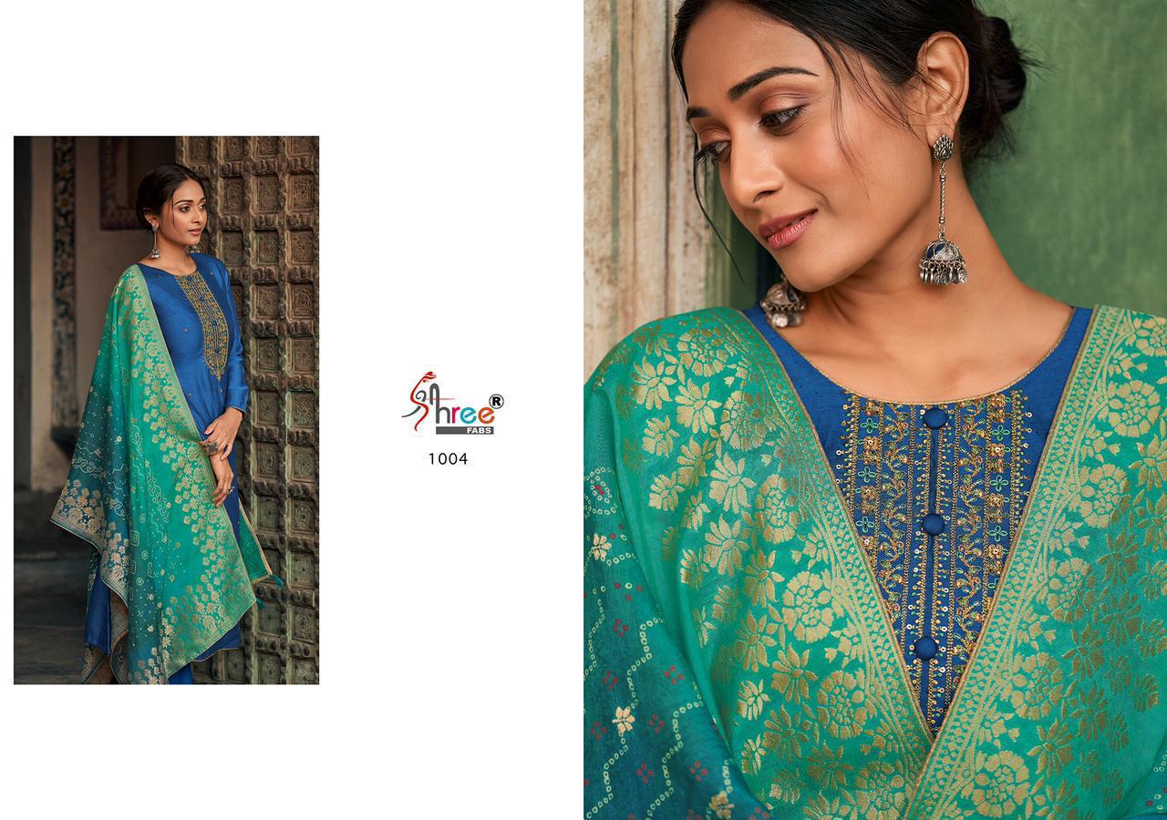Shree Diyah 2 Designer Casual Wear Silk Buti With Embroidery Work Top With Jacquard Dupatta Dress Material Collection