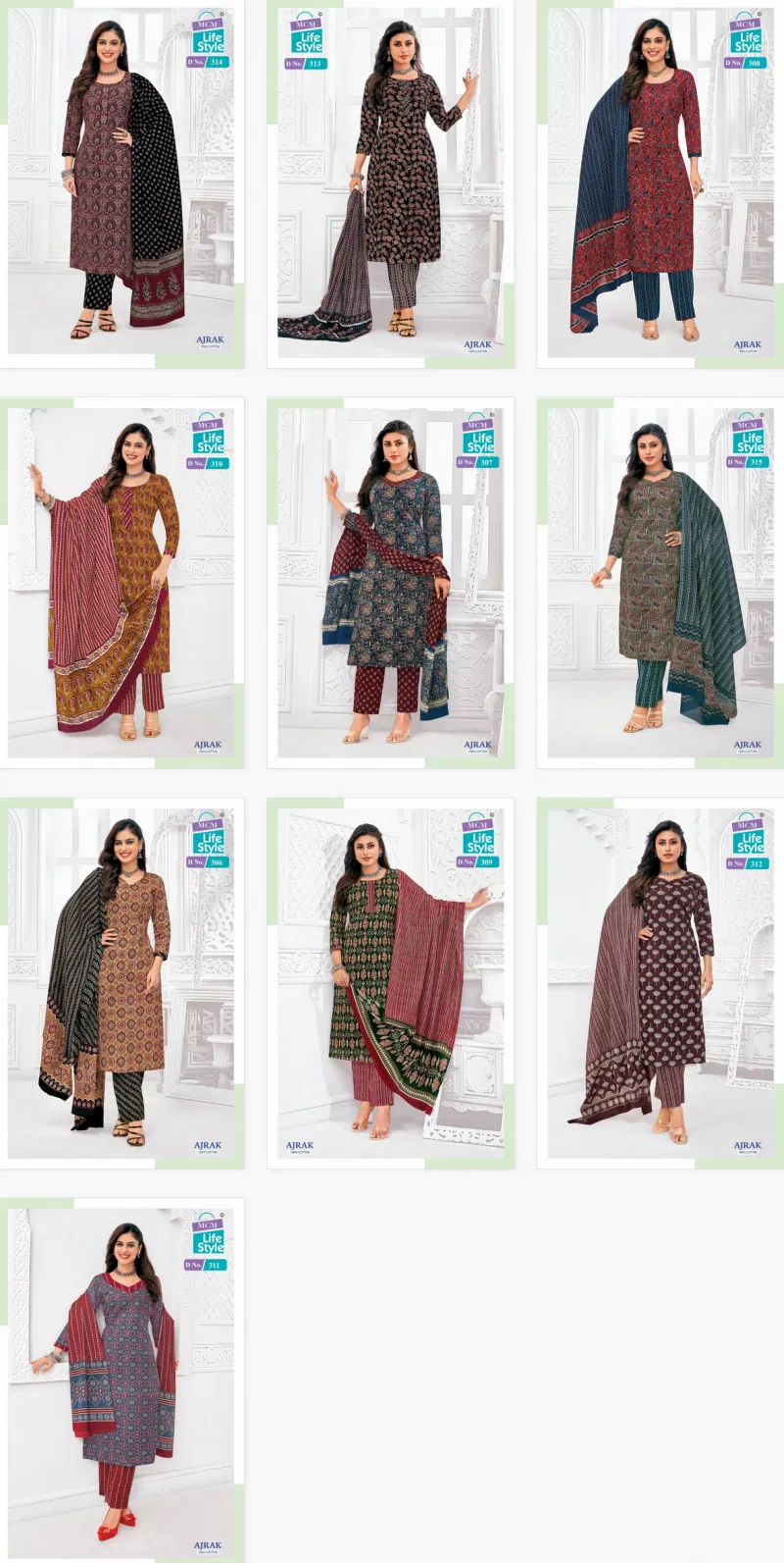 Ajrak 3 By Mcm Cotton Printed Wholesale Dress Material Suppliers In Mumbai
