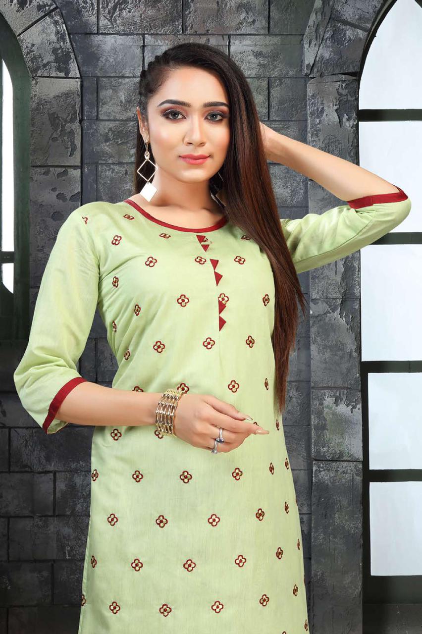 Bonie Portrait Casual Regular Wear Silk Designer Kurtis With Bottom Collection

