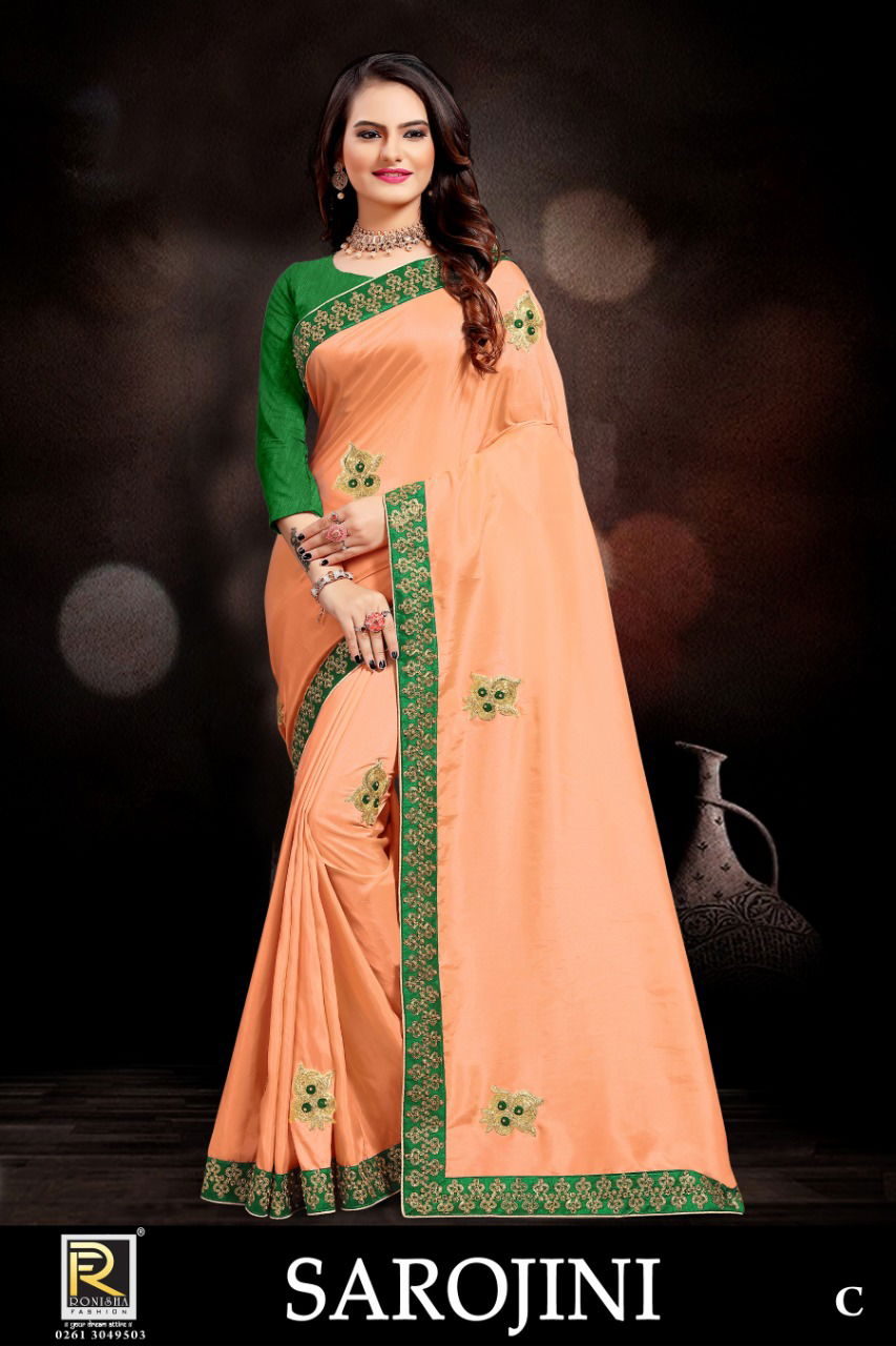 Ronisha Sarojini 2 Fancy Ethnic Wear Crepe Silk Latest Designer Saree Collection
