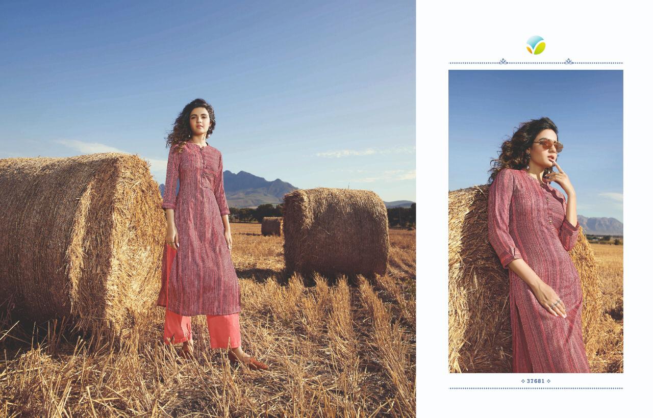 Vinay Tumbaa Aqua Rayon Slub Kurtis with Cotton Satin Pant Designer Party Wear Kurtis Collections 