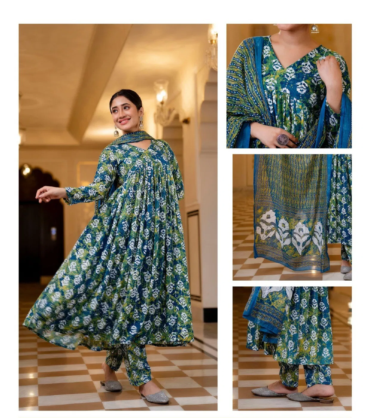 Av Latest Designer Anarkali Kurti With Bottom Dupatta Wholesale Online