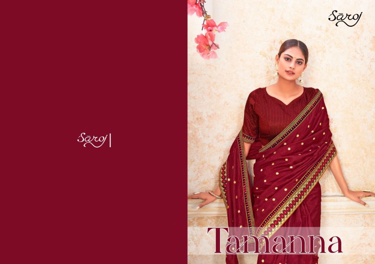 Saroj Tamanna Fancy Latest Festive Wear Khumari Silk With Embroidery Saree Collection