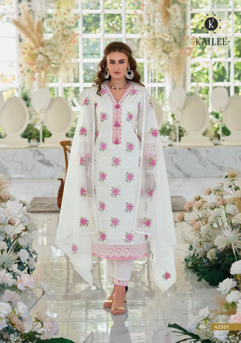 Masuqe By Kailee Pure Cotton Kurti With Bottom Dupatta Wholesale In India