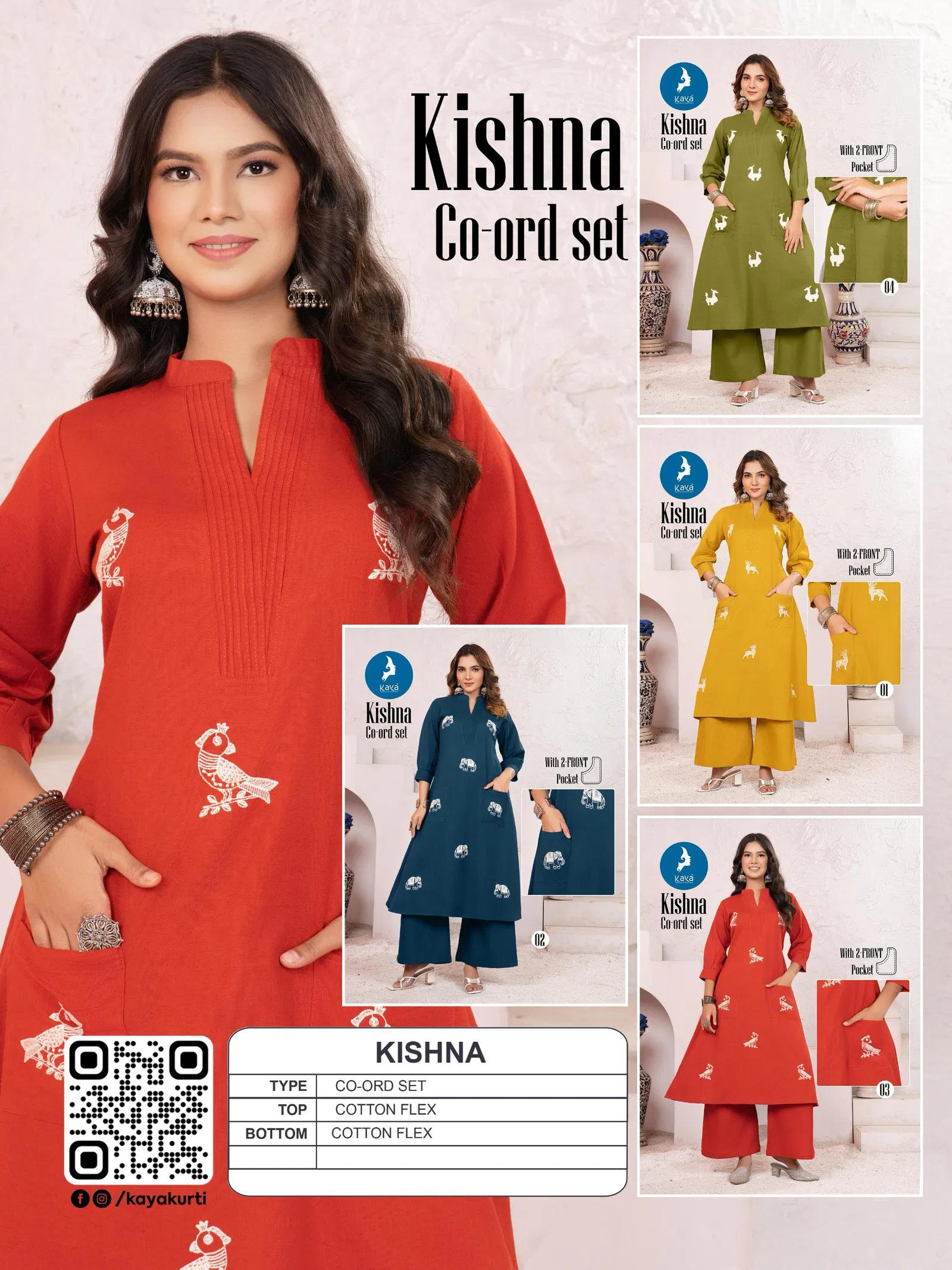 Kishna By Kaya Cotton Flex Kurti With Bottom Dupatta Suppliers In India