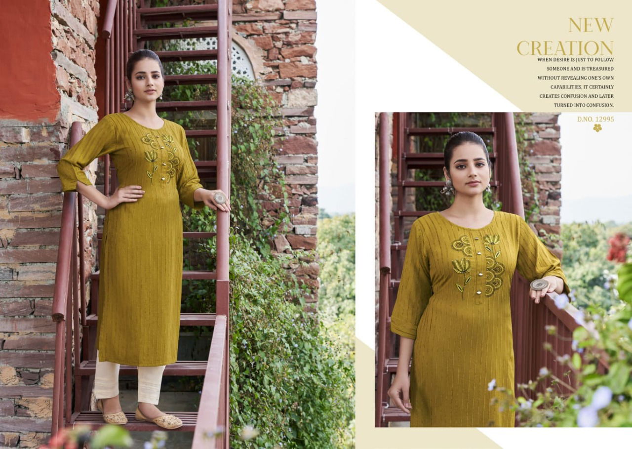 Kalaroop Angel Designer Ethnic Wear Rayon Embroidery Kurti Collection