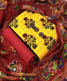 Heavy Designer Printed With Embroidered Dress Material
