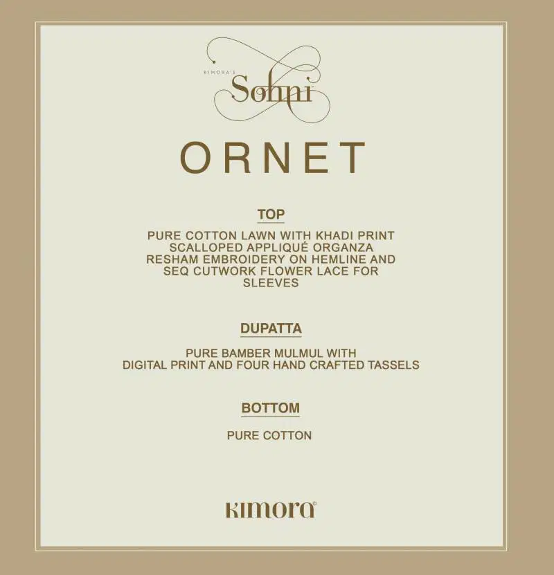 Kimora Heer Sohni Ornet Lawn Cotton Salwar Suits Bulk Orders In India
