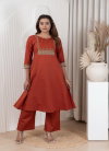 Naisha K 415 Dhabhu Cotton Casual Wear Aline Kurti And Bottom Wholesalers In Delhi
