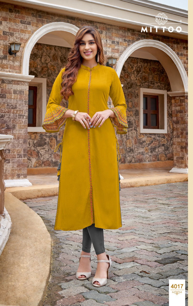 Mitto Mayurika 3 Ethnic Wear Embroidery Work Rayon Designer Kurti Collection
