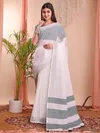 The White Loom By Astita Linen Cotton Saree Wholesale Price In Surat