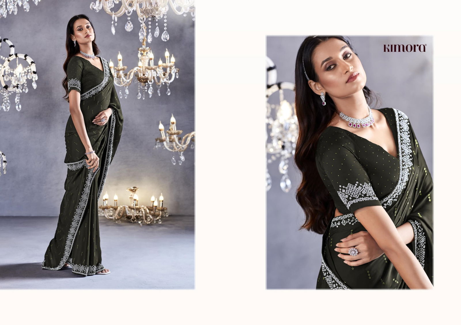 Zarkan By Kimora Viscose Party Wear Sarees Catalog