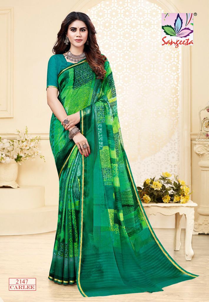 Sangeeta Latest Collection Of Casual Daily Wear Printed Chiffon Saree 