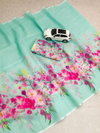 MG 139 Plain Linen Digital Printed Surat Designer Sarees Wholesale Market