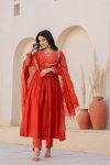 Naisha K 136 Mal Chanderi Anarkali Kurti Bottom With Dupatta Exporters In India