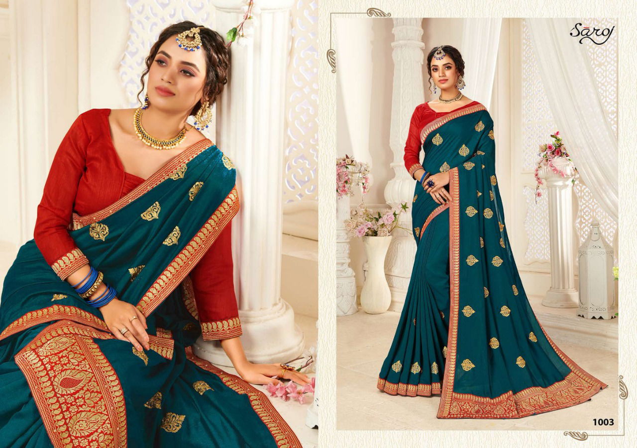 SAROJ NITYASHREE Latest Collection Fancy Festive Wear Designer Beglory Silk Saree