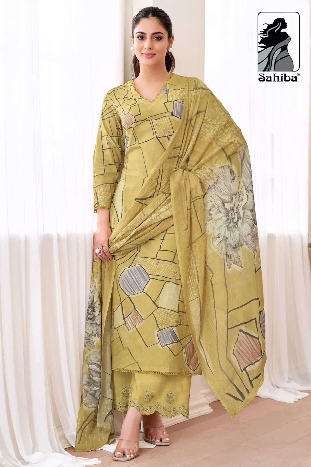Priyanshi By Sahiba Lawn Cotton Digital Printed Dress Material Orders In India