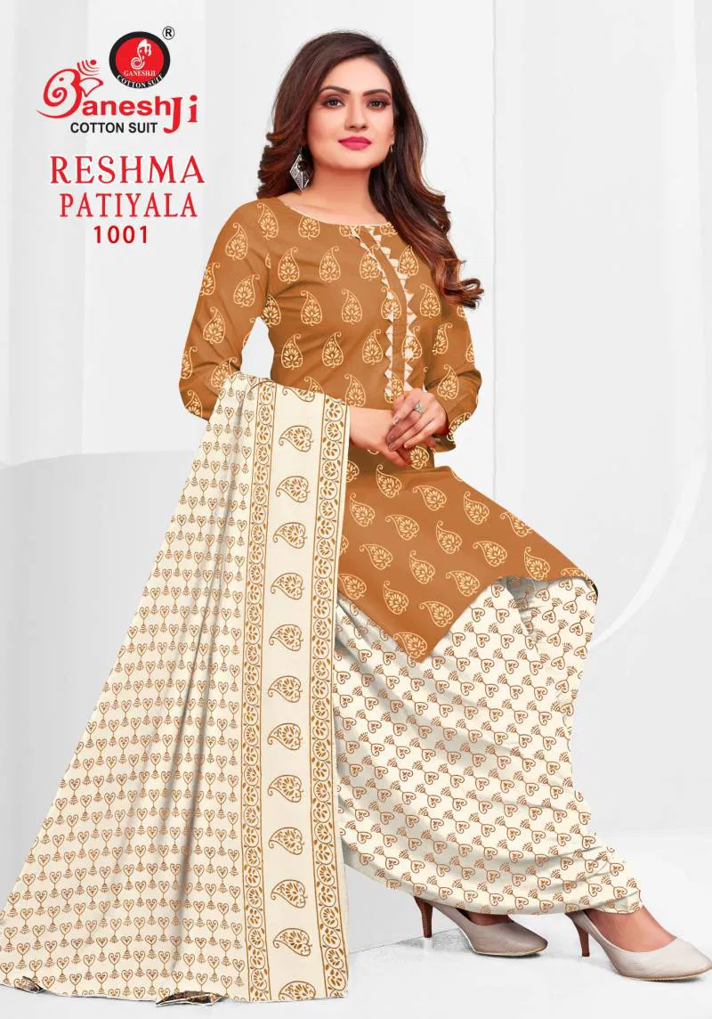 Reshma Patiyala Vol 01 By Ganeshji Fancy Cotton Dress Material Online Wholesale