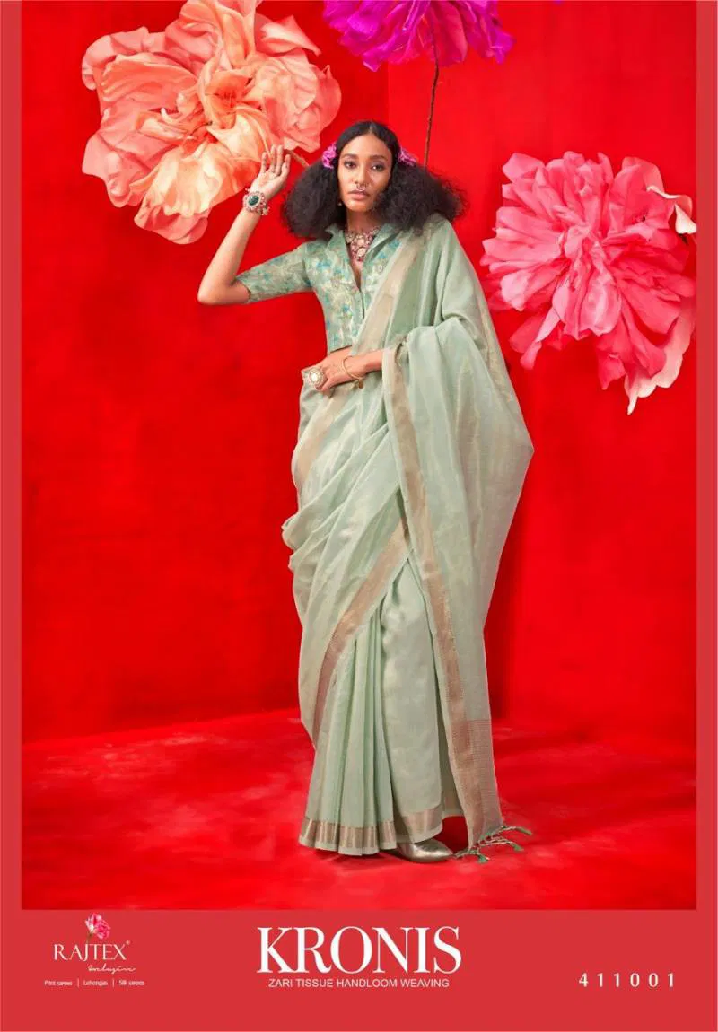 Kronis By Rajtex Zari Tissue Handloom Weaving Silk Saree Wholesale Price