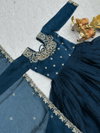 Sn 2452 Designer Burberry Silk Embroidery Wholesale Gown With Dupatta In India