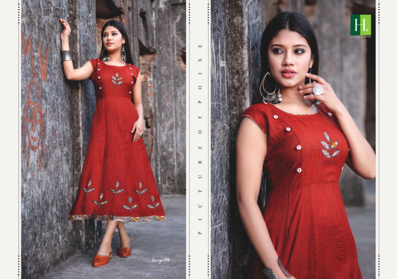Hirwa Kesariya 3 Latest Designer Stylish heavy Rayon Embroidery Work Kurti Collection 