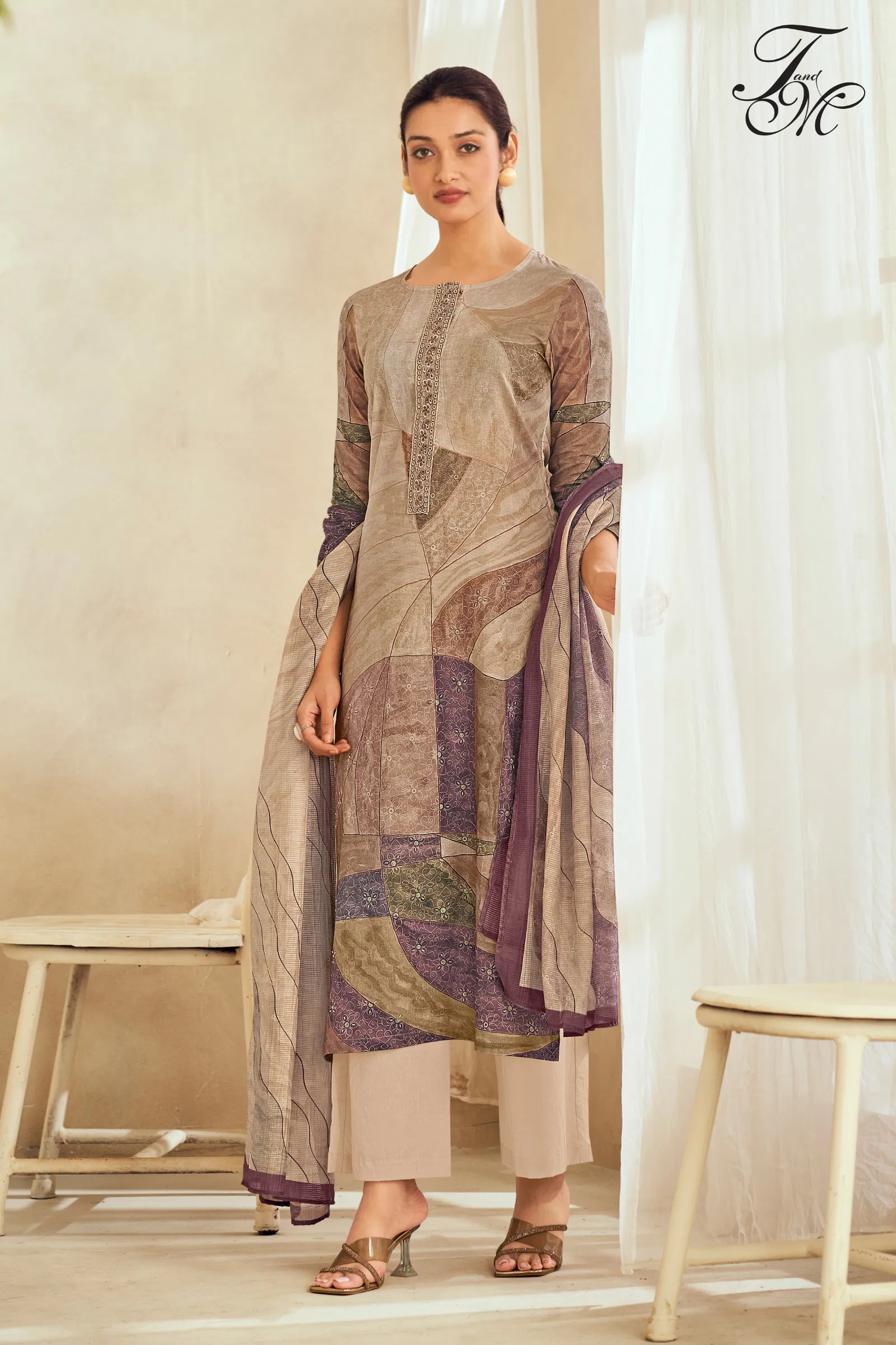 Aleena By T&M Cotton Lawn Embroidery Dress Material Wholesalers In Delhi