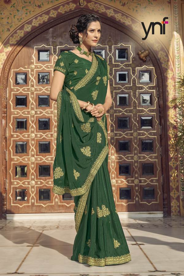 Ynf Angad New Exclusive Wear Crepe Silk Heavy Saree Collection