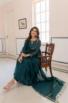 Naisha K 136 Mal Chanderi Anarkali Kurti Bottom With Dupatta Exporters In India