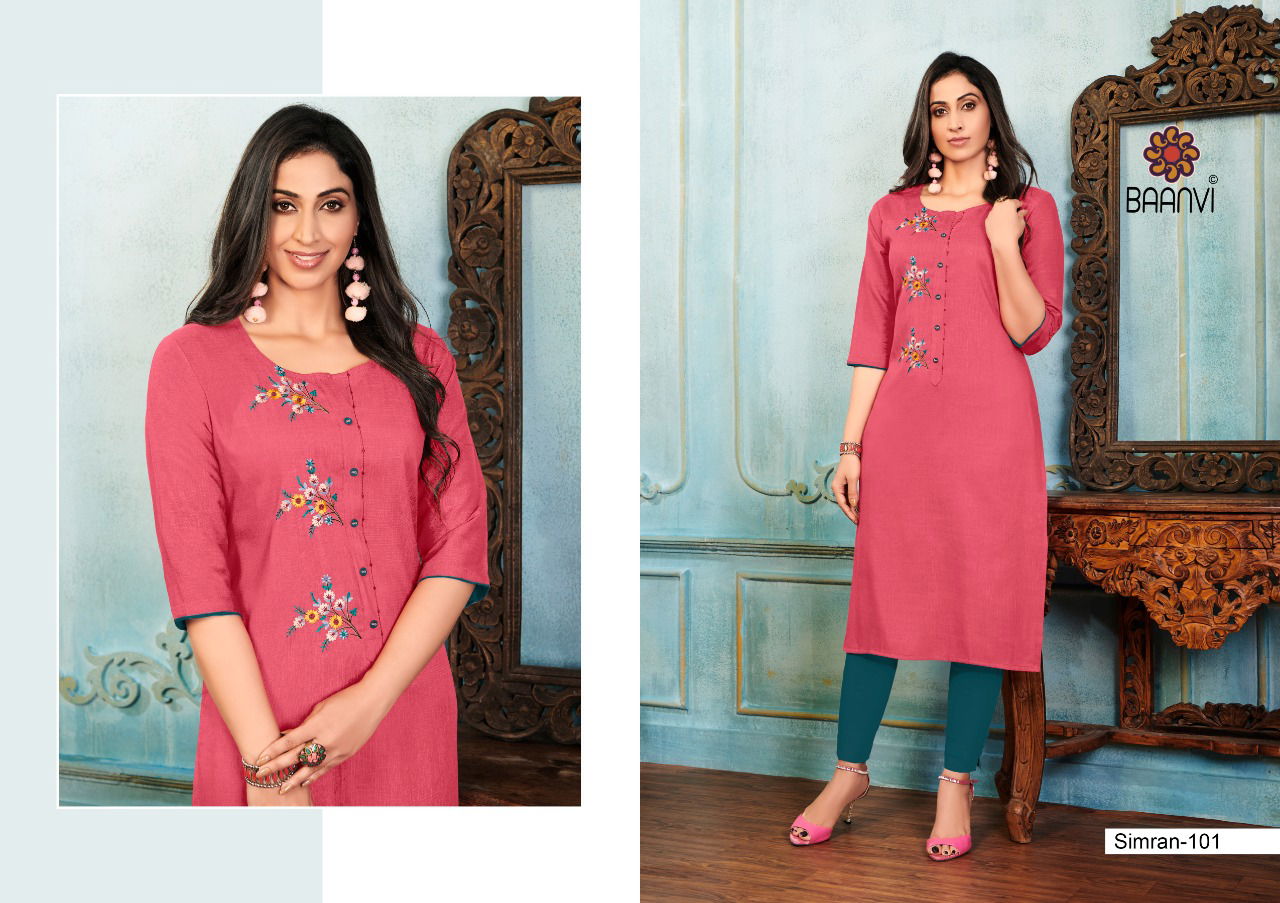 Baanvi Simran 1 New Designer Fancy Wear Designer Kurti Collection