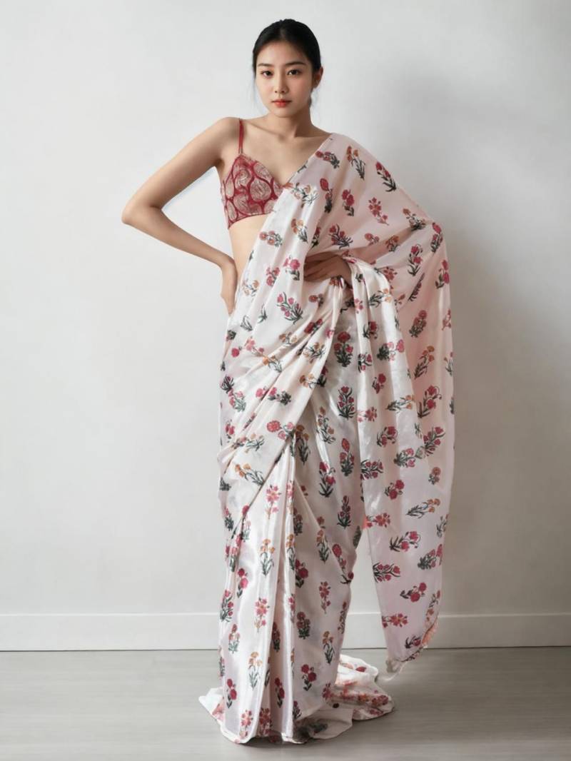 Vt 705 Digital Printed Chinon Silk Stylish Saree Wholesale Suppliers In Mumbai