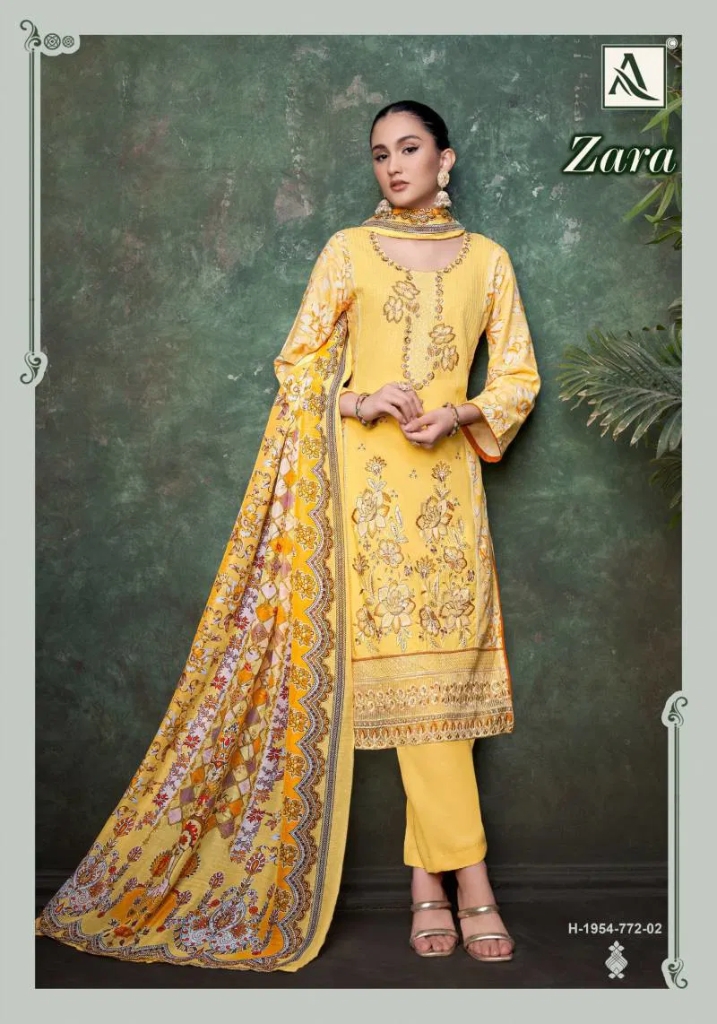 Zara By Alok Viscose Rayon Printed Dress Material Whlesalers In Delhi