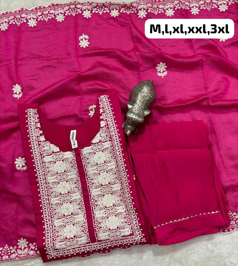 Virat Heavy Work Non Catalog Kurti With Bottom Dupatta Catalog