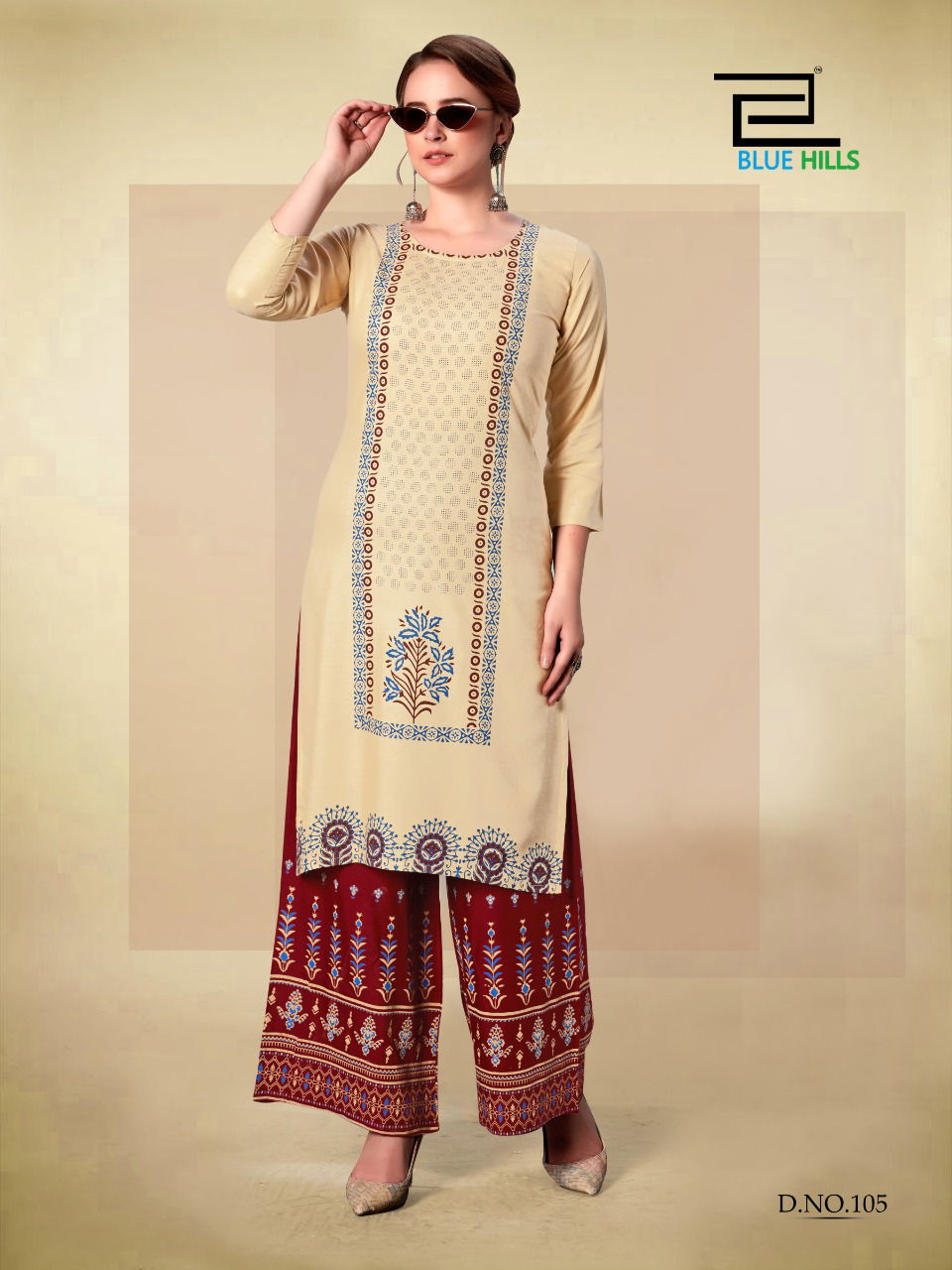 Blue Hills Dream 8 Latest Casual Wear Embroidery Work Heavy Rayon Kurtis With Plazzo Collection 
