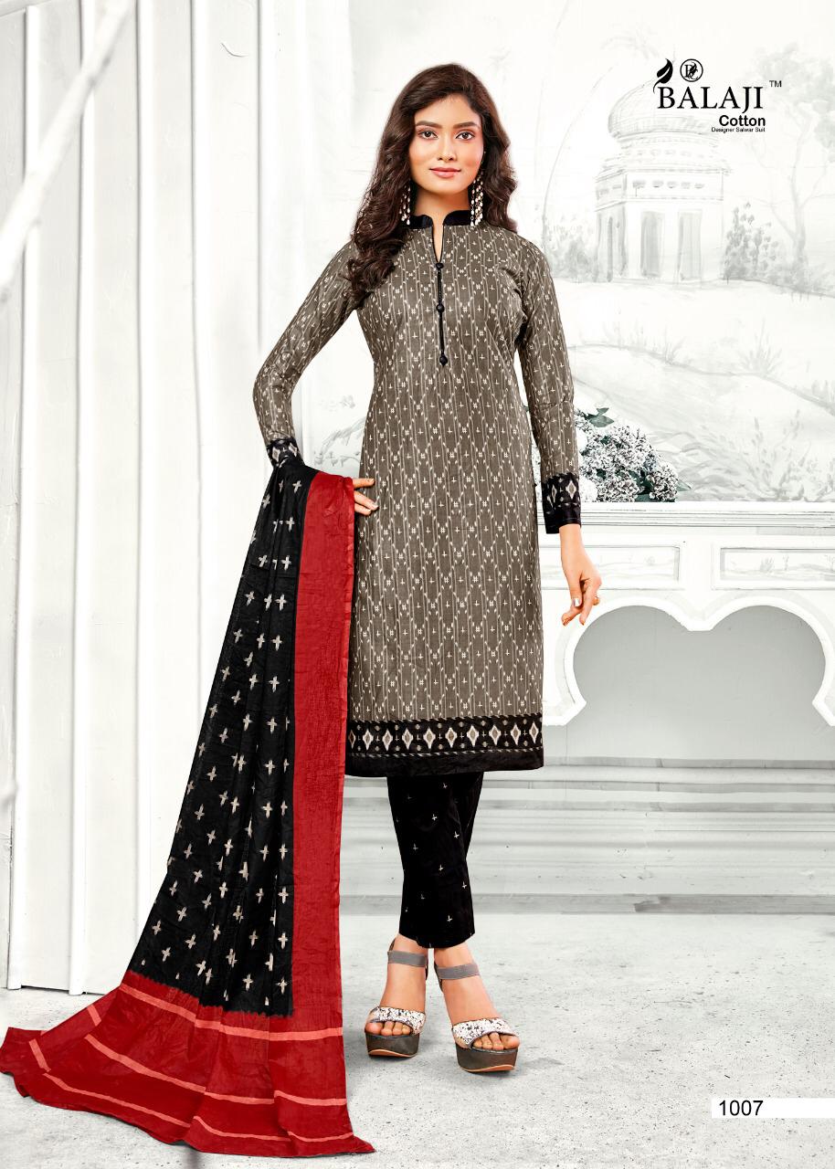 Balaji Ikkat Prime latest Regular Wear Pure Cotton Dress Materials Collection