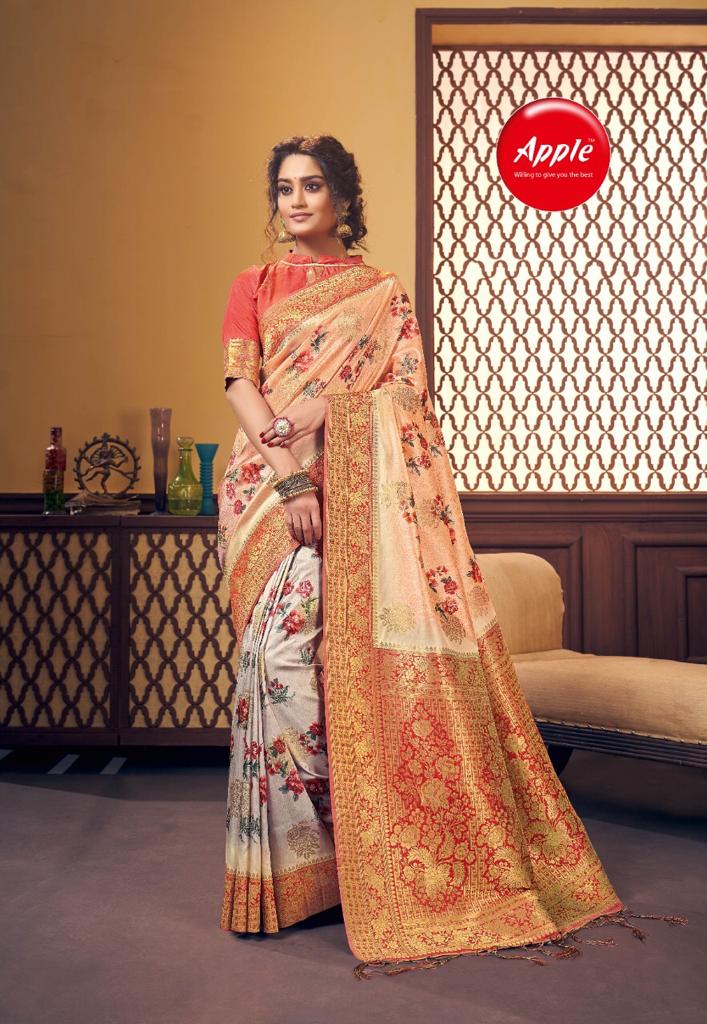 Apple Ruby Maya Presents Latest Collection Of Heavy Designer Party Wear Festive Wear Digital Printed Silk Saree 