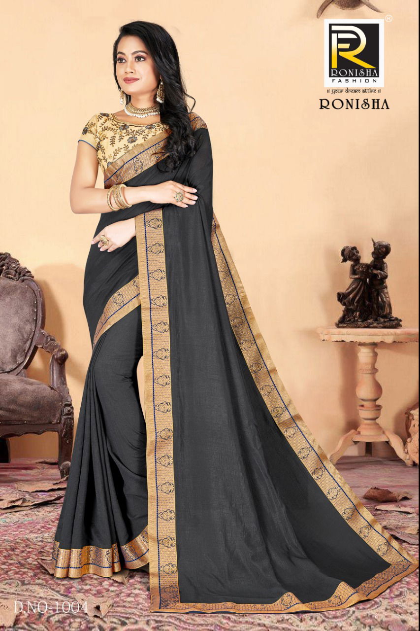 Ronisha Classy Latest Fancy Designer Festive Wear Vichitra silk  Embroidery Designer Saree Collection
