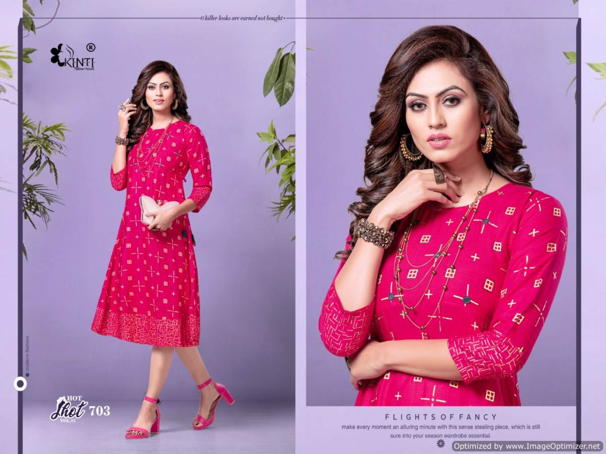 Kinti Hot Shot 7 fancy Heavy Etnic Wear Anarkali Rayon Printed Kurti Collection
